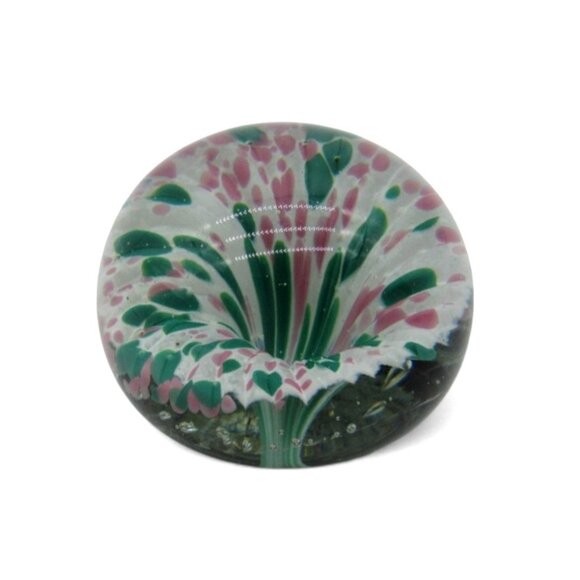 KERRY GLASS Paperweight with Handcrafted Floral Design Ireland Vintage - Picture 5 of 10